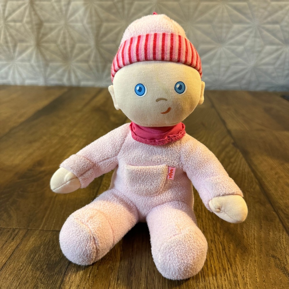 HABA Snug Up Luisa Doll 8 Inch My First Baby Doll Pink Soft Toy Washable Germany